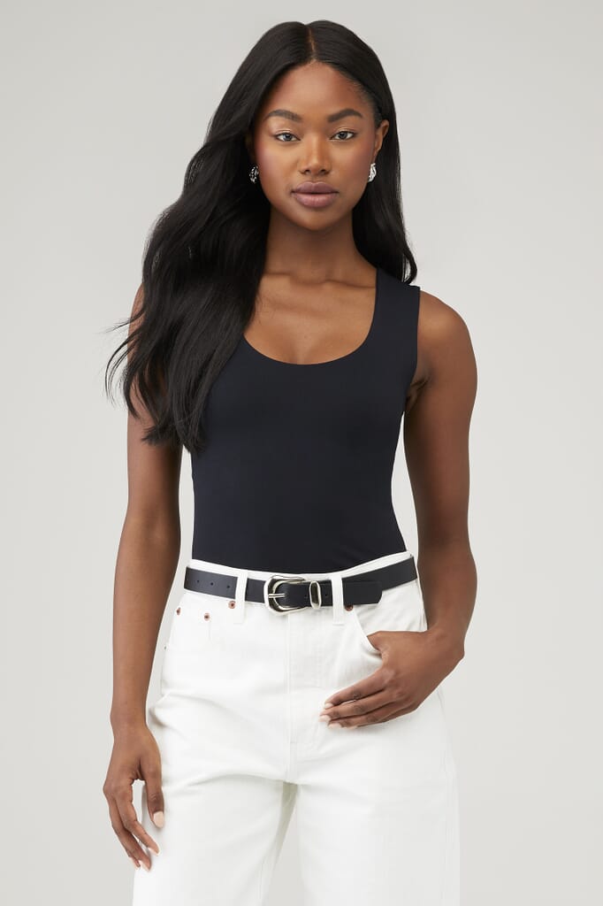 Free People Clean Lines Muscle Cami in Black