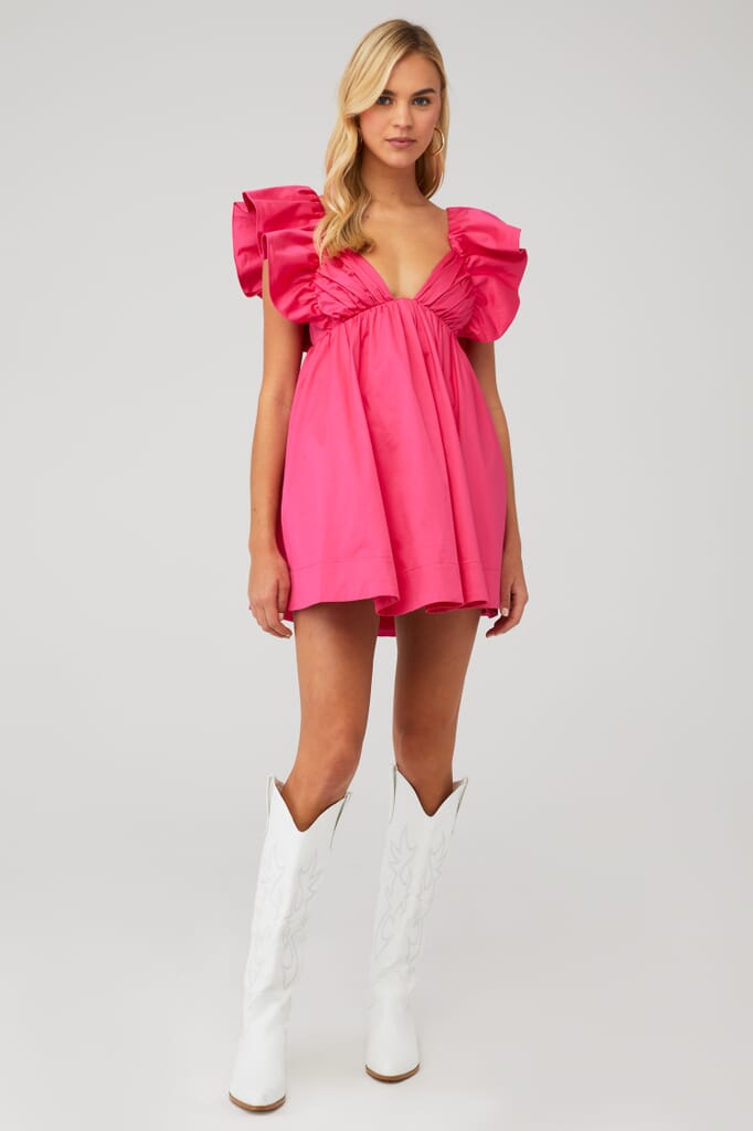 For Love & Lemons Clementine Mini Dress in Pink FashionPass