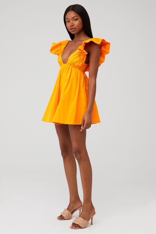 orange mini dress