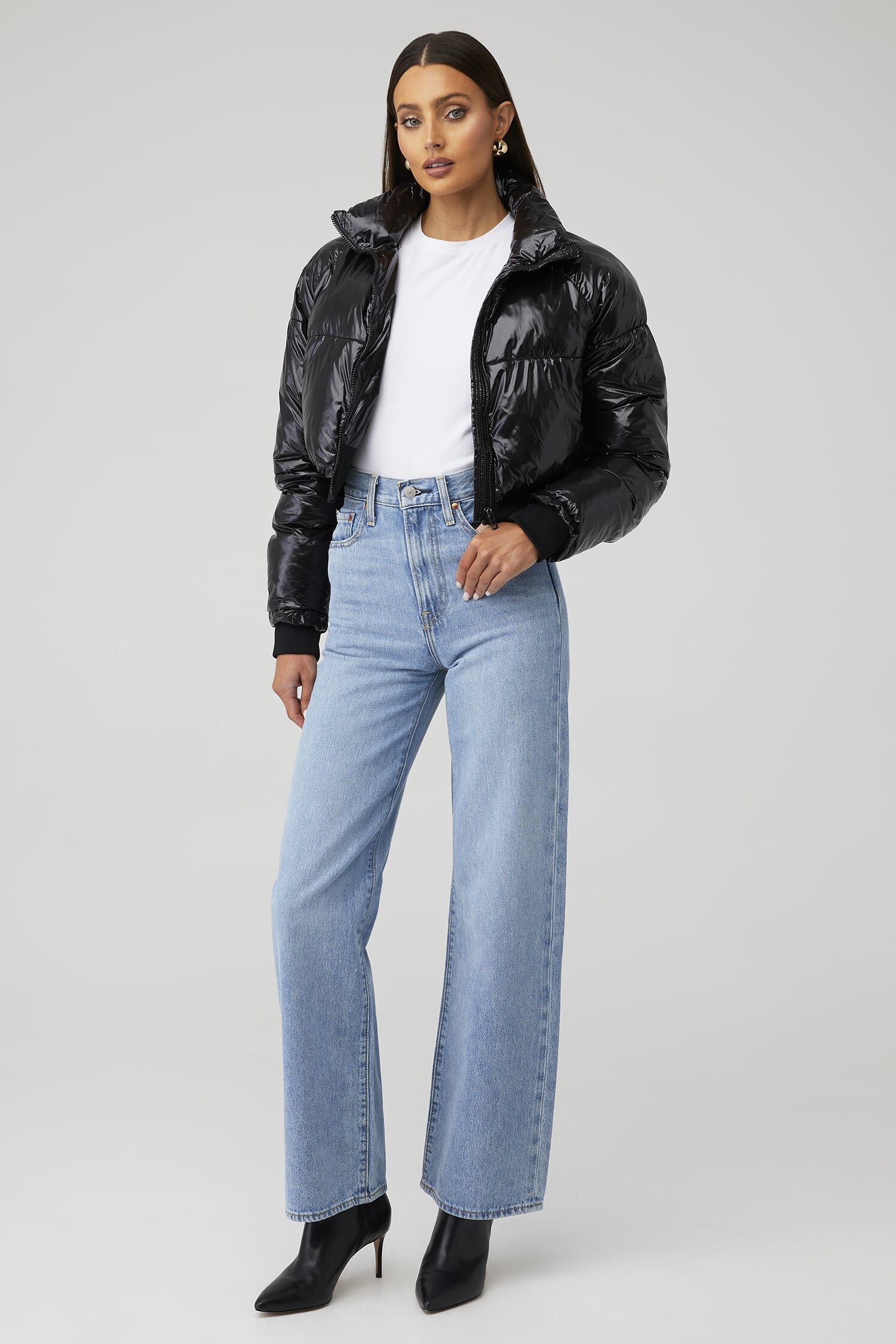 Blank NYC, Cold Lover Crop Puffer Jacket in Cold Lover