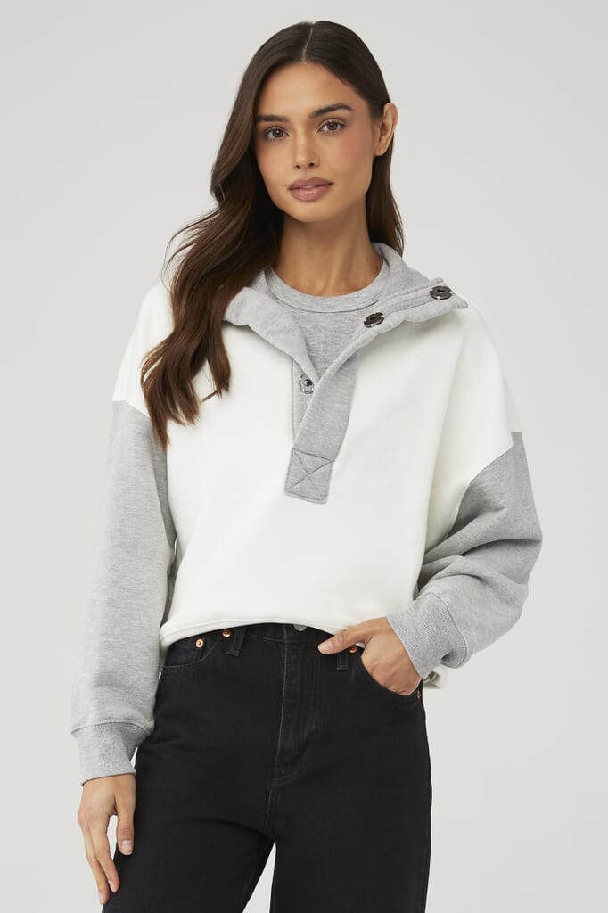 Free People | Colorblock Timeless Pullover in Heather Gray| FashionPass