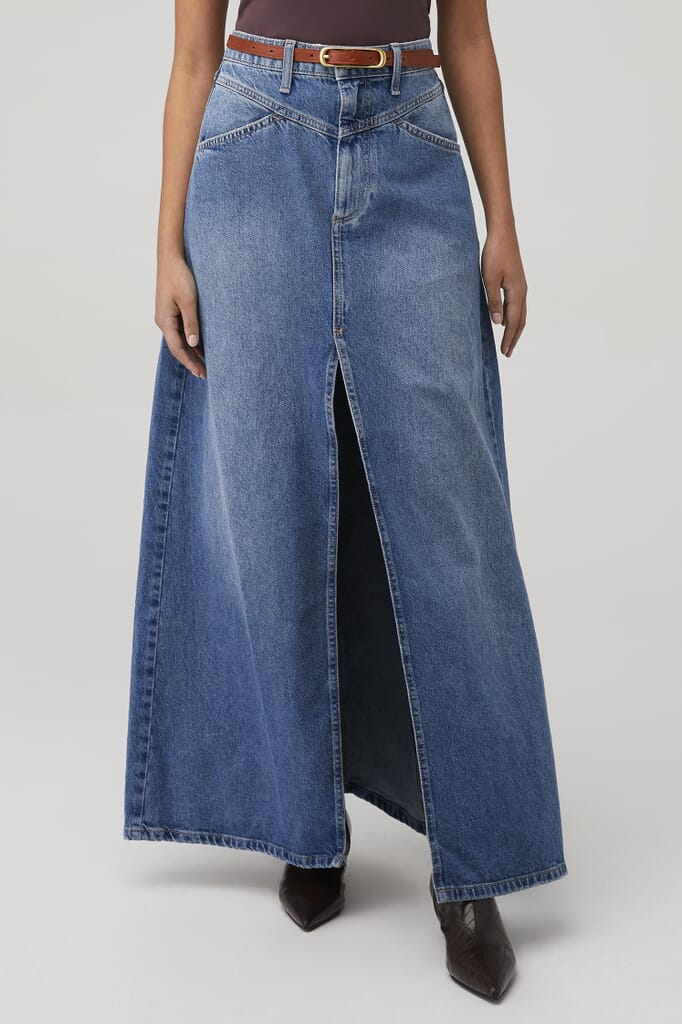 Free People | Come As You Are Denim Skirt in Sapphire Blue| FashionPass