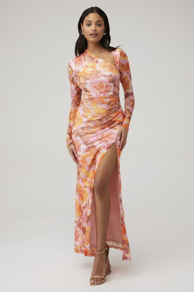 SIGNIFICANT OTHER | Constance Long Sleeve Dress in Golden Dahlia|  FashionPass