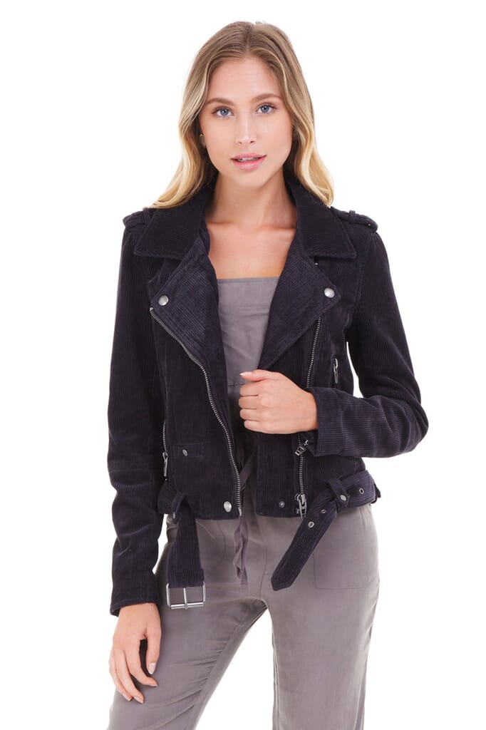 Blank NYC | Corduroy Moto Jacket in Twilight Zone | FashionPass