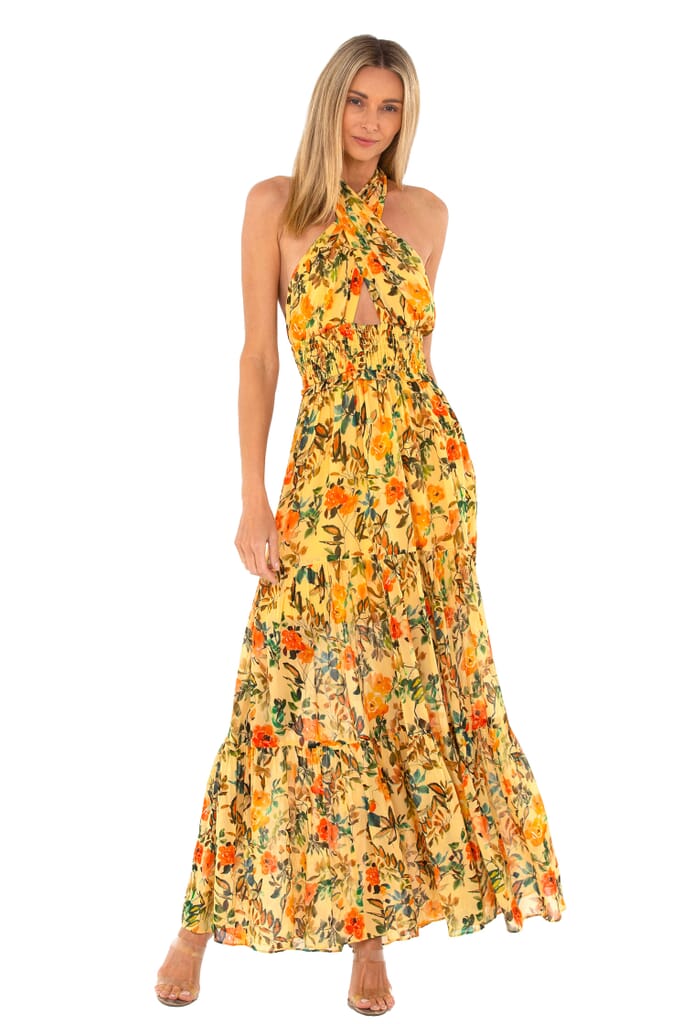 RAYS FOR DAYS Corrina Dress in Creamy Yellow Floral FashionPass