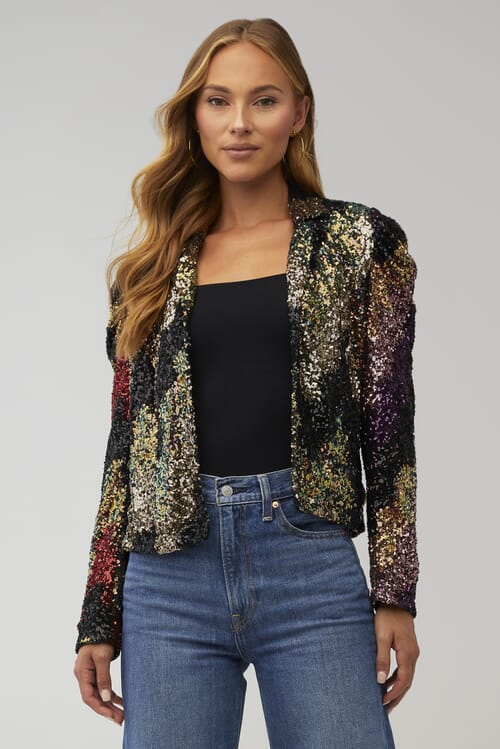 Blank NYC Cover Girl Jacket in Multi Sequin FashionPass