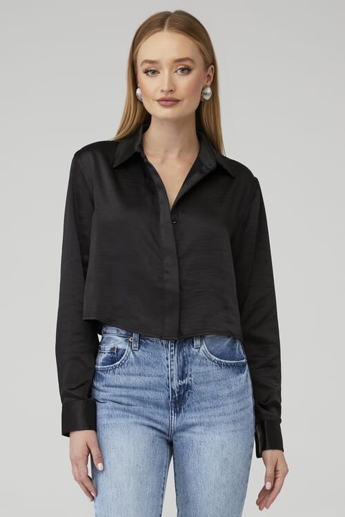 CROPPED SATIN SHIRT