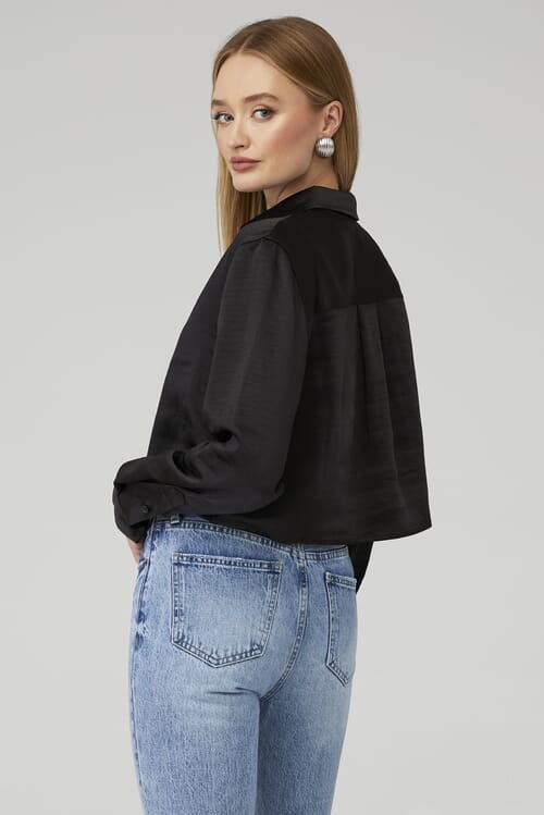 CROPPED SATIN SHIRT