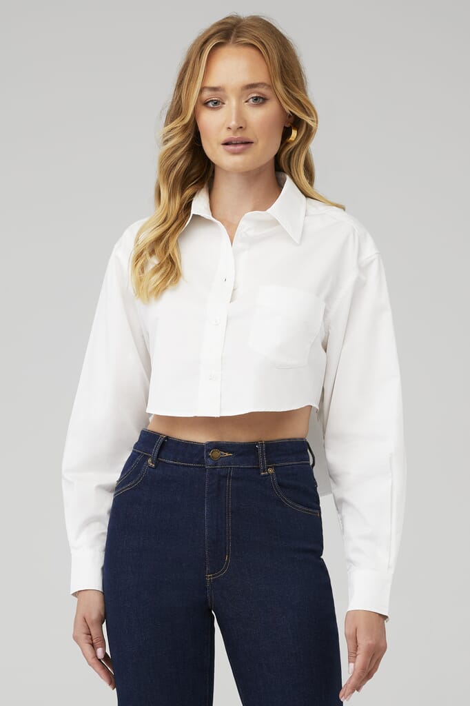 Nonchalant Label | Crosby Crop in White| FashionPass