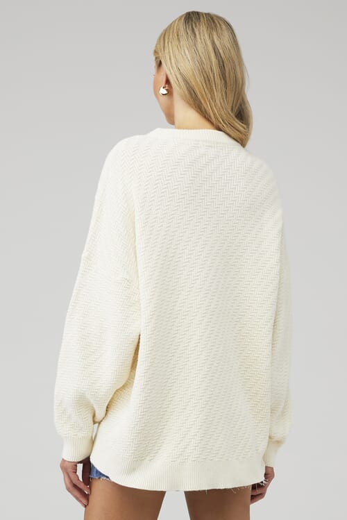 Show Me Your Mumu | Crosby Sweater in White Textured Knit| FashionPass