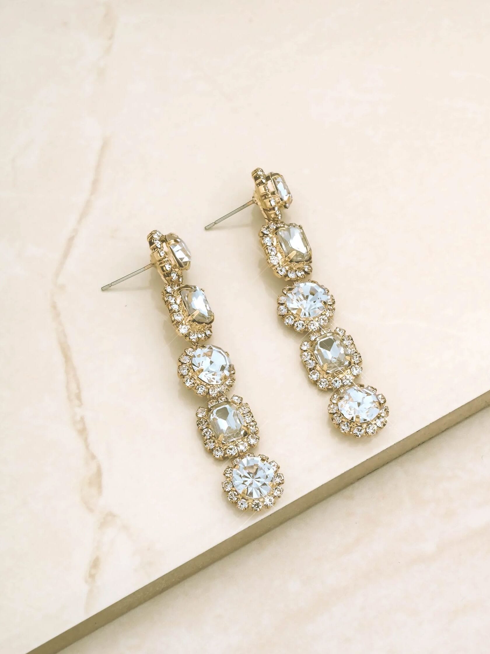 Ettika | Crystal Droplets Dangle Earrings in Gold| FashionPass