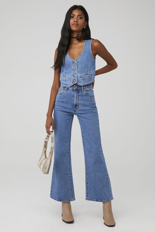 Rolla's | Dallas Vest in Mid Vintage Blue| FashionPass