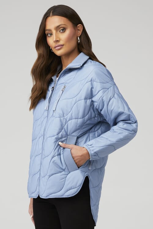 Pale blue hot sale quilted jacket