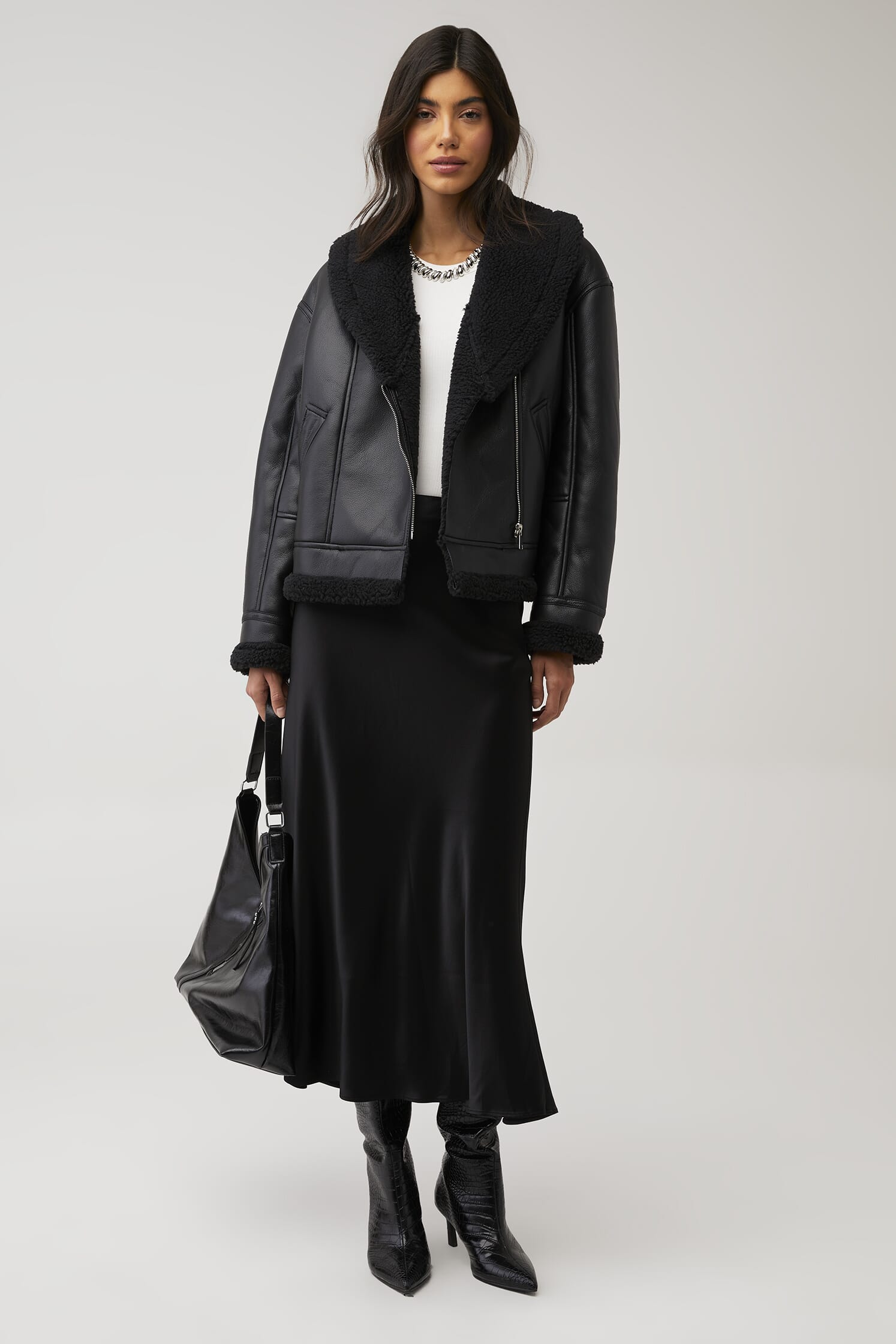 chinese dress ladies Dante Vegan Leather Midi