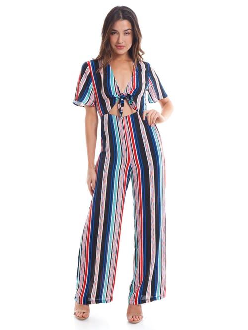 Lush hot sale striped jumpsuit