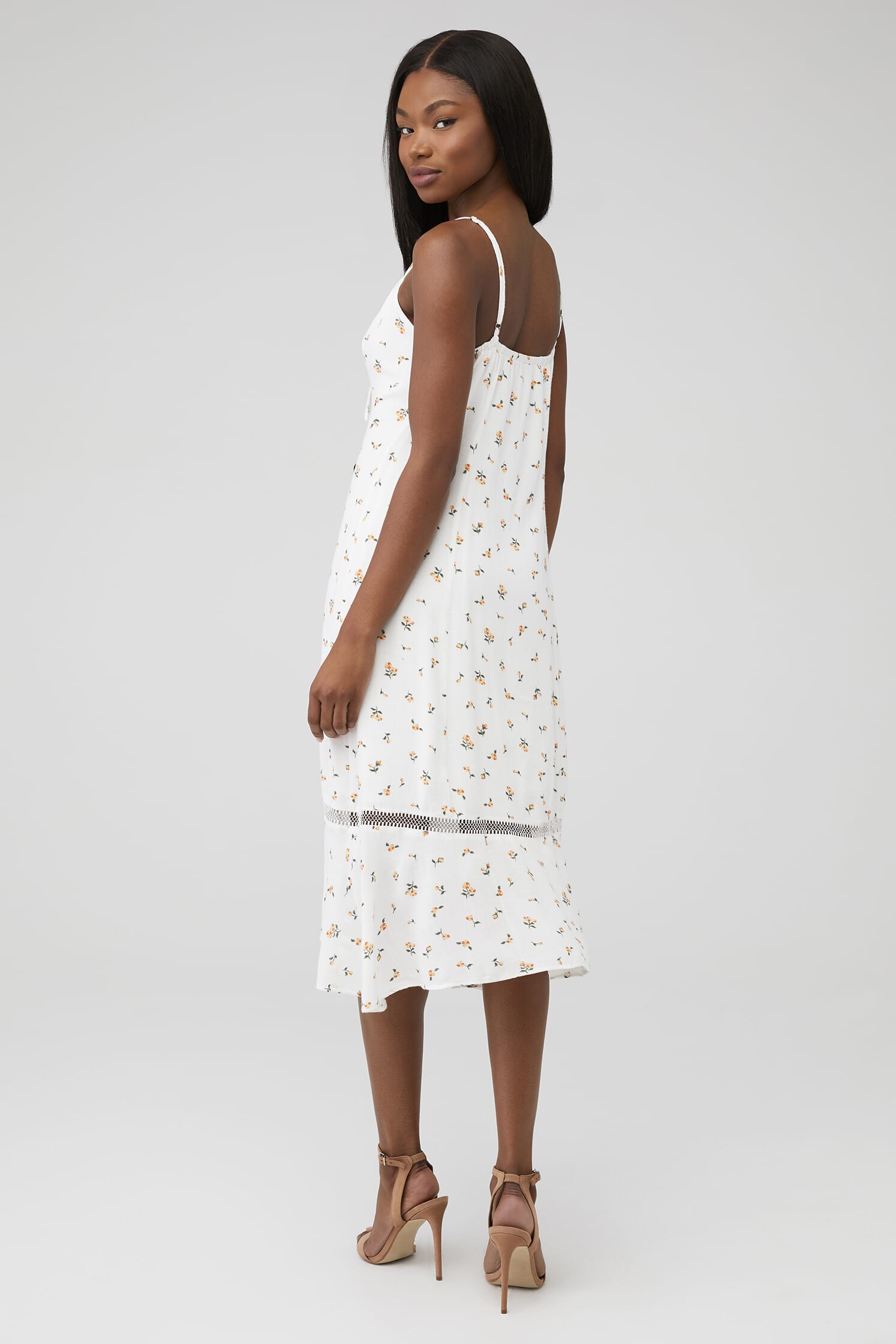 MINKPINK | Daydreamer Midi Dress in White/Yellow| FashionPass