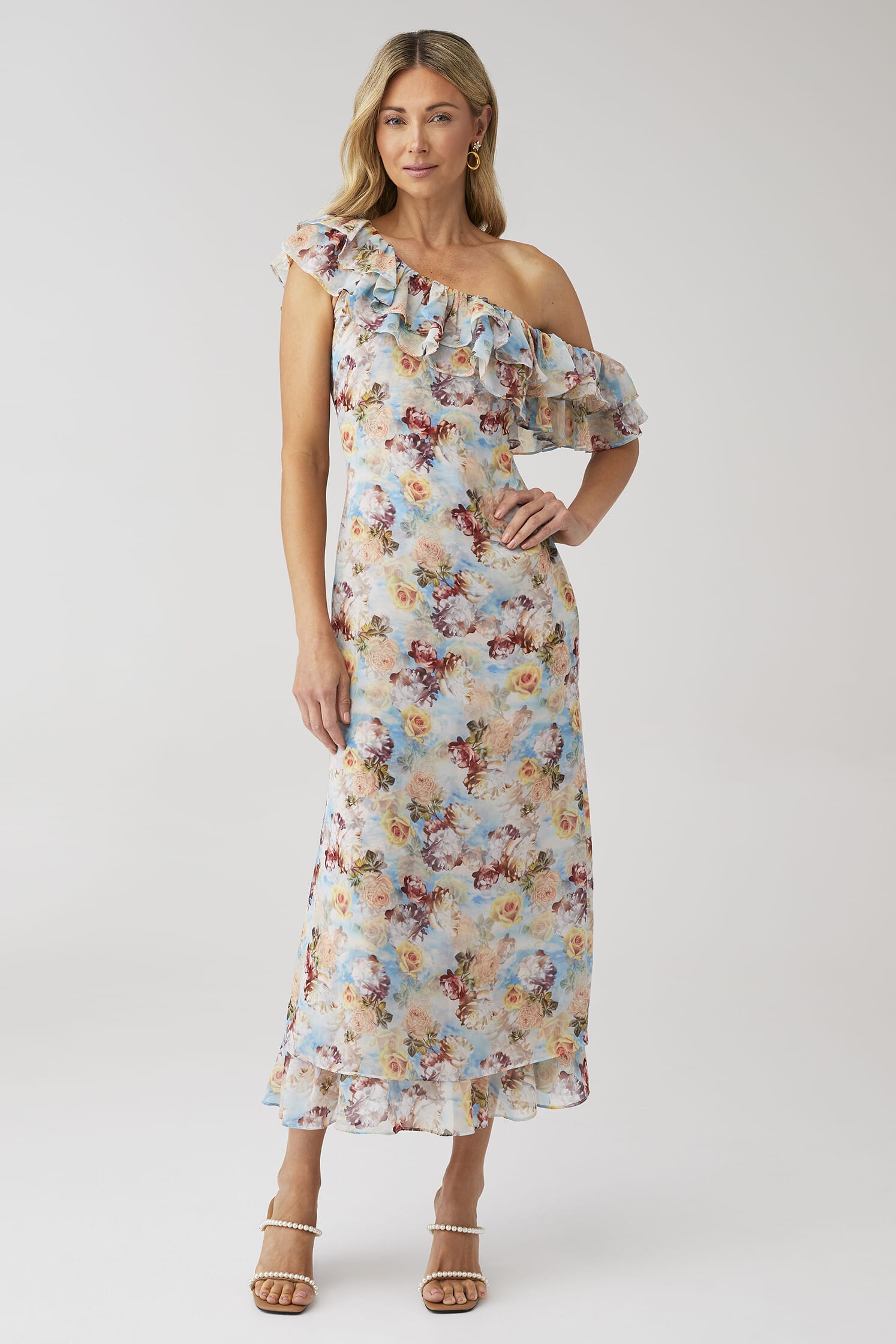 For Love & Lemons | Delphine Midi Dress in Blue| FashionPass