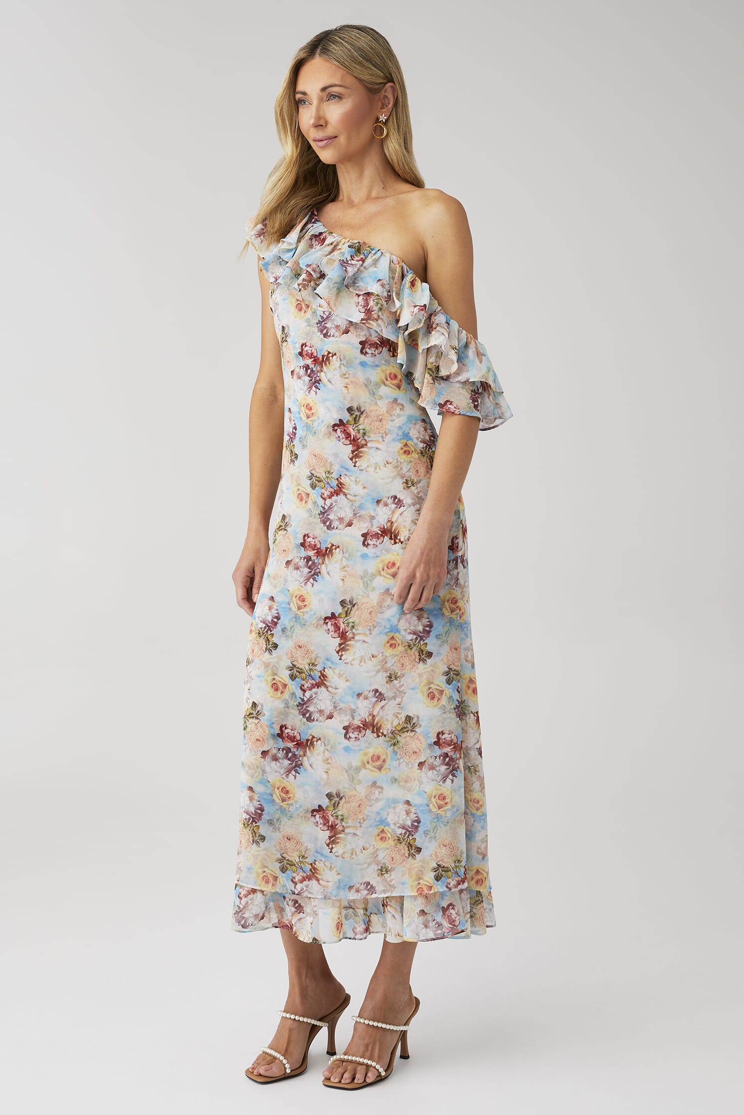 For Love & Lemons | Delphine Midi Dress in Blue| FashionPass For Love & Lemons | Delphine Midi Dress in Blue| FashionPass