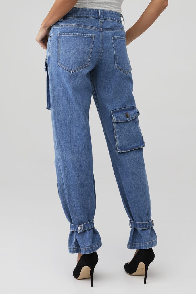 Bardot | Denim Cargo Pant in Vintage| FashionPass