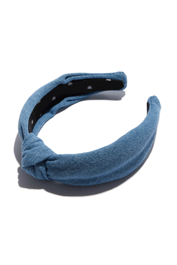 LELE SADOUGHI DENIM KNOTTED HEADBAND in blue