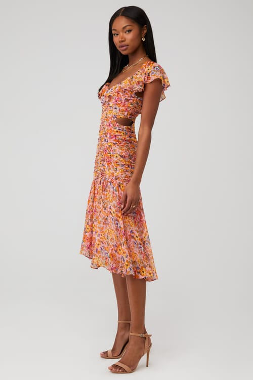 Astr floral midi clearance dress