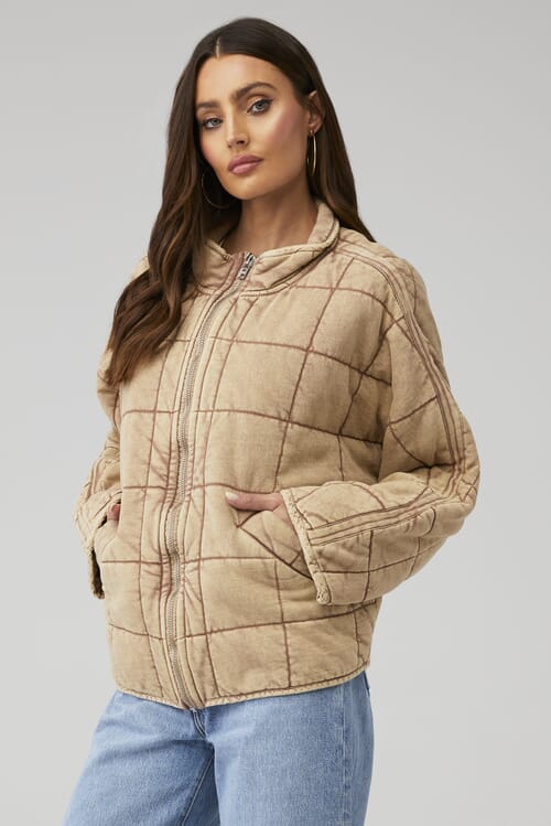 Shops Free People Dolman Quilted Knit Jacket Oversized Comfy