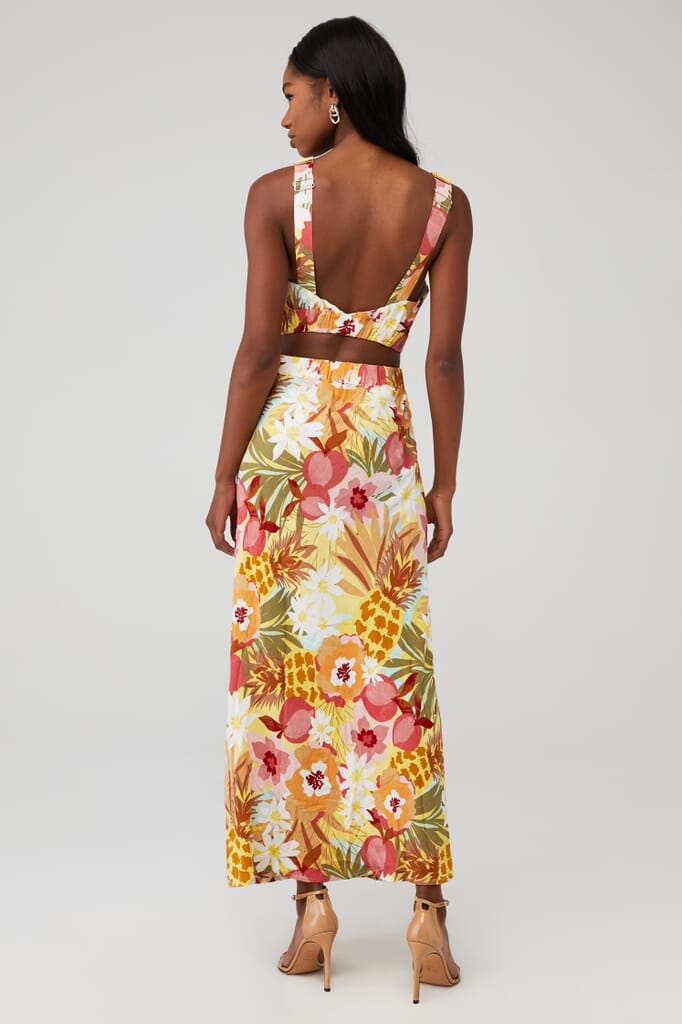 MINKPINK | Domenica Cutout Midi Dress in Tropical| FashionPass