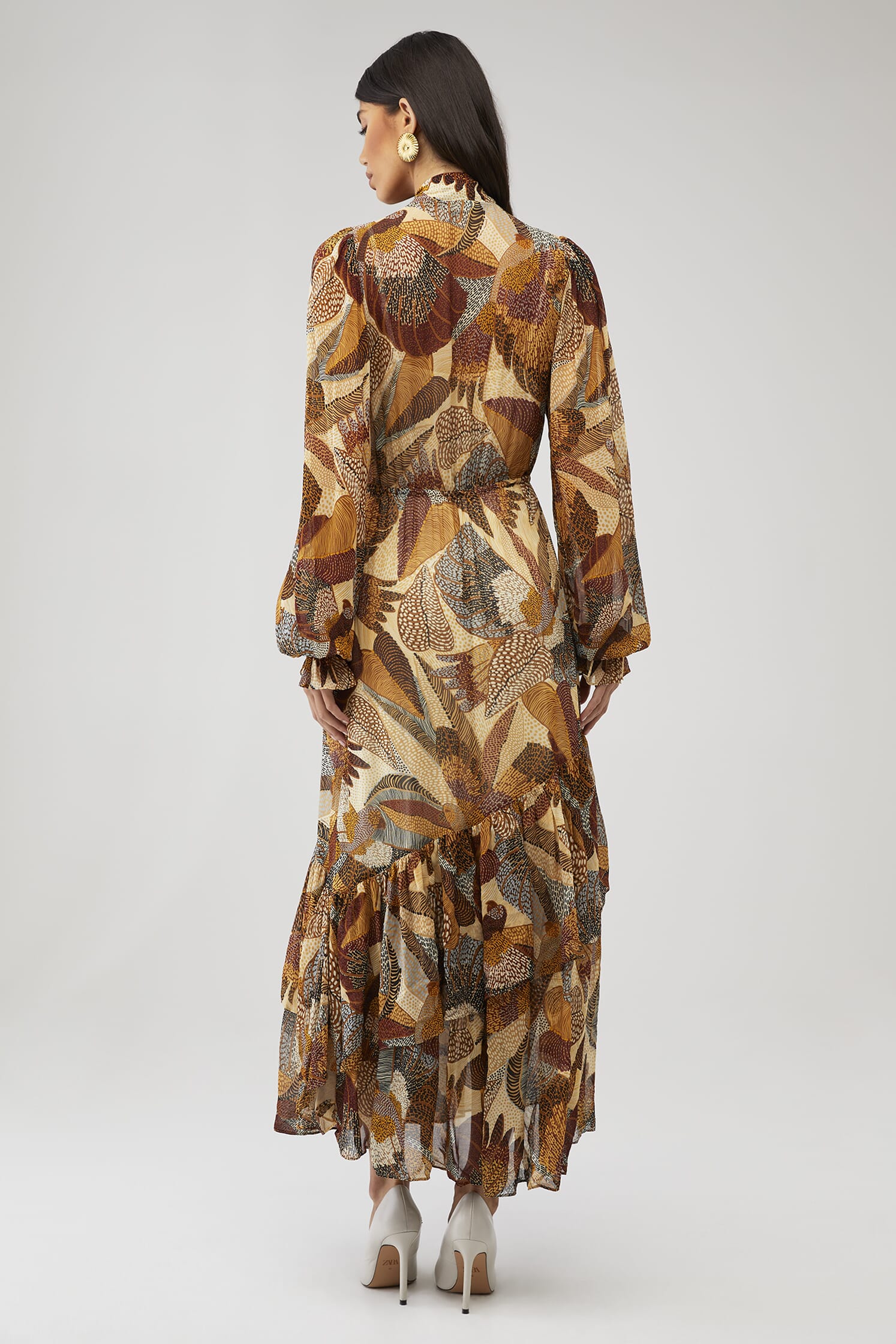 FARM RIO | Dotted Macaws Cream Long Sleeve Maxi Dress in Dotted Macaws Cream| FashionPass FARM RIO | Dotted Macaws Cream Long Sleeve Maxi Dress in Dotted Macaws Cream| FashionPass