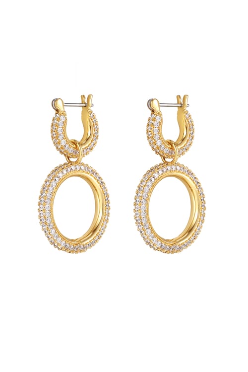 Luv Aj | Double Pave Hoops in Gold| FashionPass