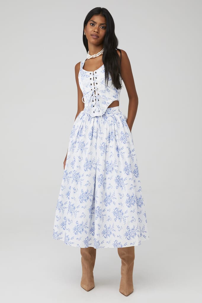 knee length dresses for ladies SELKIE La Belle Etoile French Puff Midi Dress main image 0
