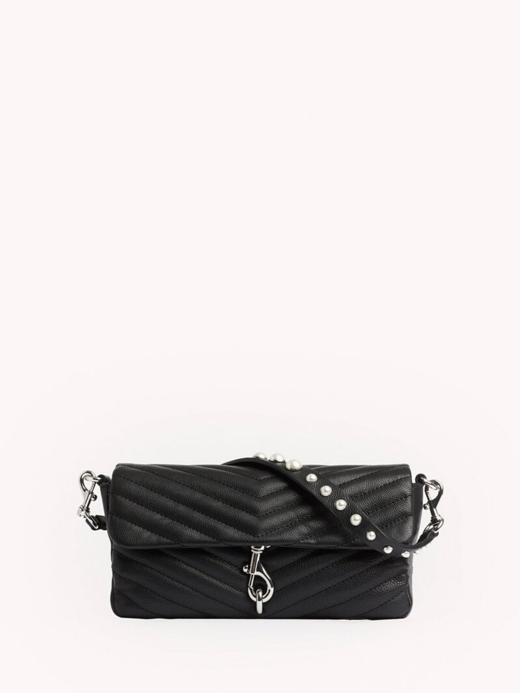 Rebecca Minkoff Edie Baguette With Pearl Straps in Black