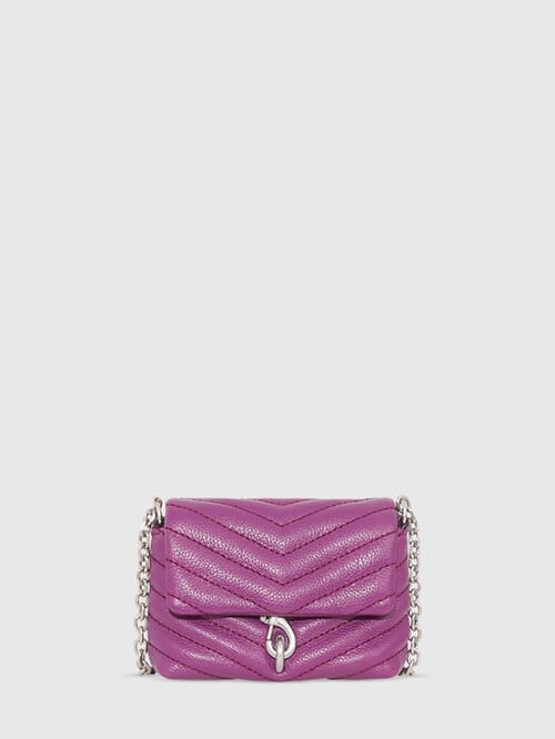 Rebecca Minkoff Edie Quilted Micro Crossbody in Viola FashionPass