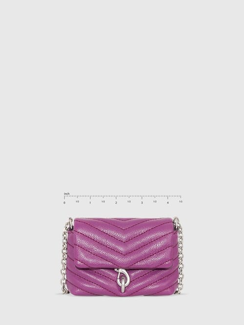 Rebecca Minkoff Edie Quilted Micro Crossbody in Viola| FashionPass