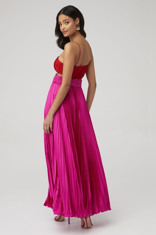 AMUR | Elodie Gown in Red Rose & Magenta| FashionPass