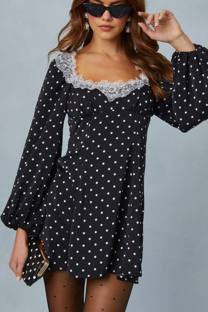 Amanda Uprichard | Strapless Puzzle Dress With Piping in Black/ White|  FashionPass