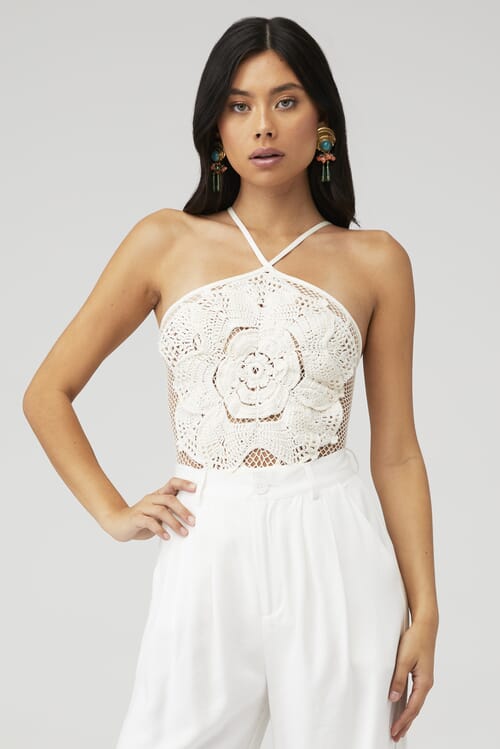 White crochet sales bodysuit