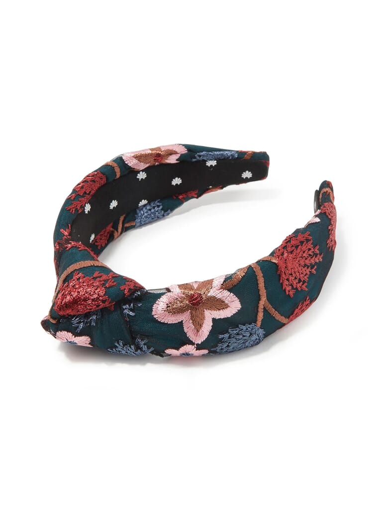 LELE SADOUGHI | Embroidered Lace Knotted Headband in Night Garden ...