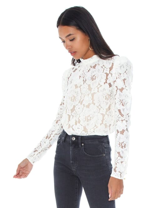 Wayf erika puff sleeve lace top sale