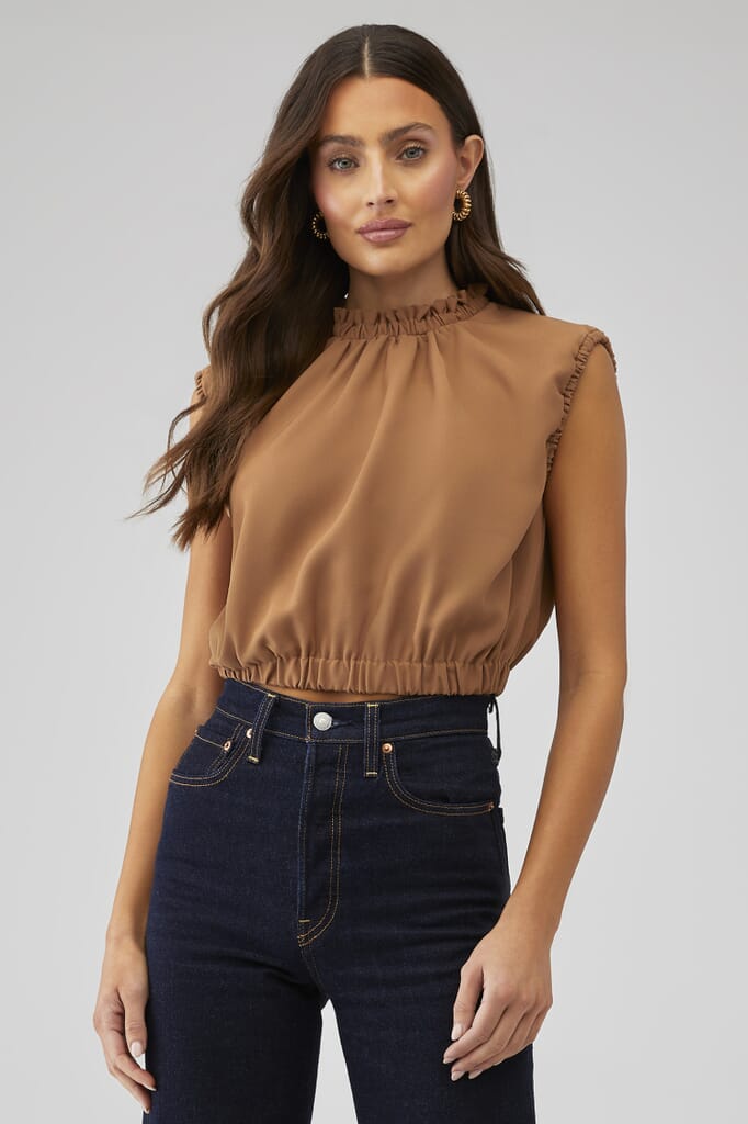 Line dot enzo top in camel fashionpass