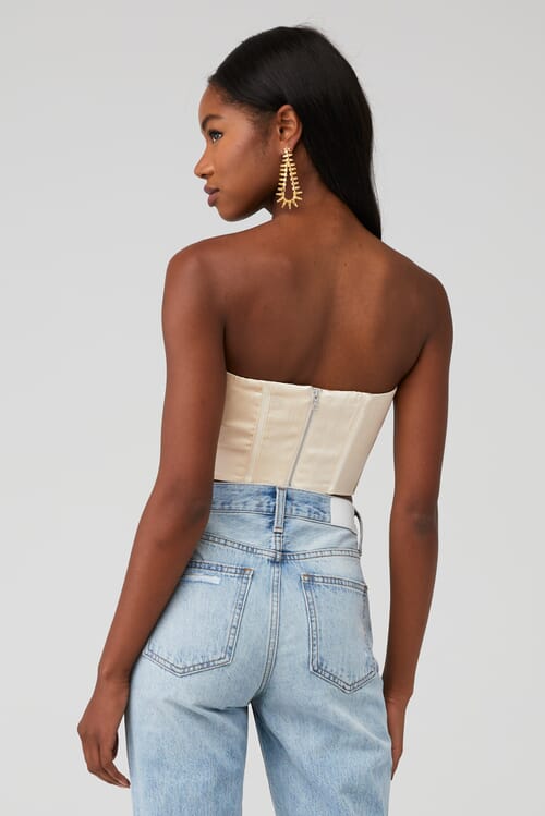 Bardot Eva Strapless Bustier in Champagne FashionPass