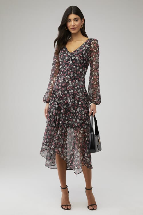 astr black floral dress Silver Lining - Dress main image 0