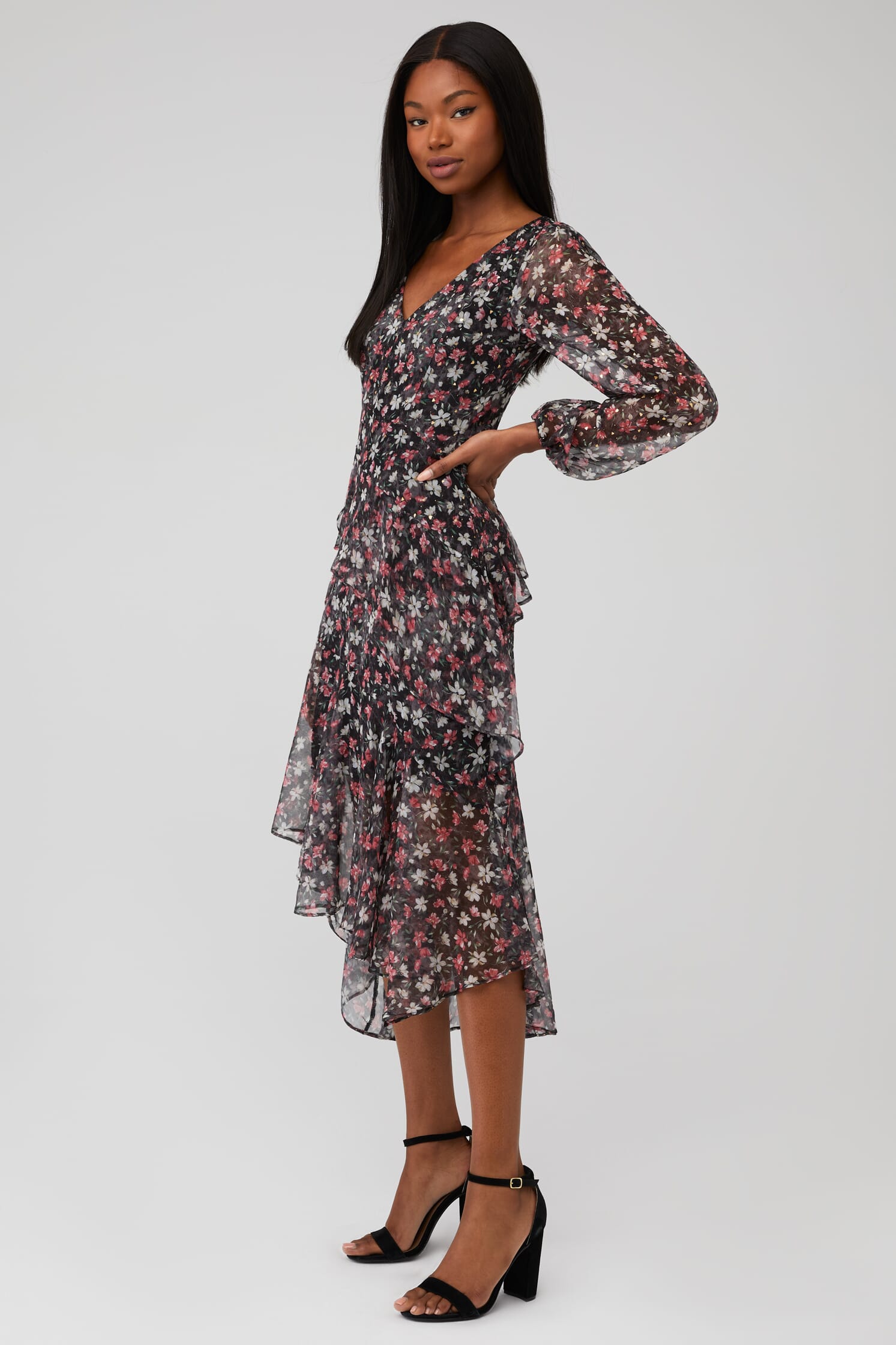 ASTR | Fairfax Dress in Fuchshia Gold Floral| FashionPass