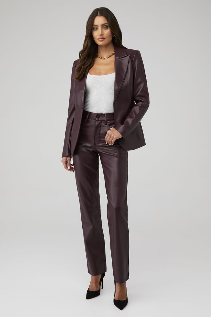 FAUX LEATHER BLAZER