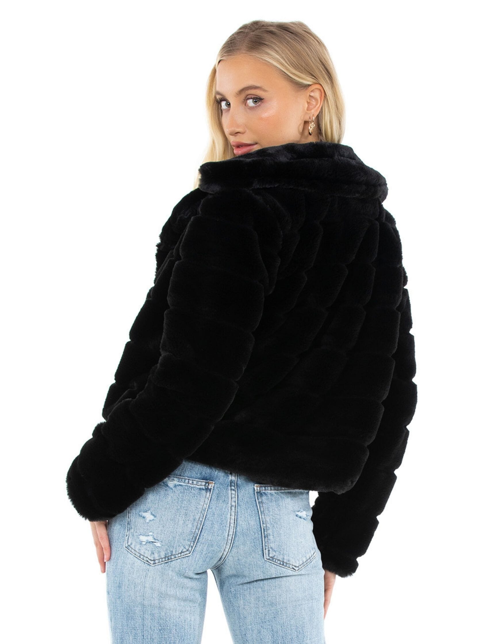 Blank NYC | Faux Fur Jacket in Black| FashionPass
