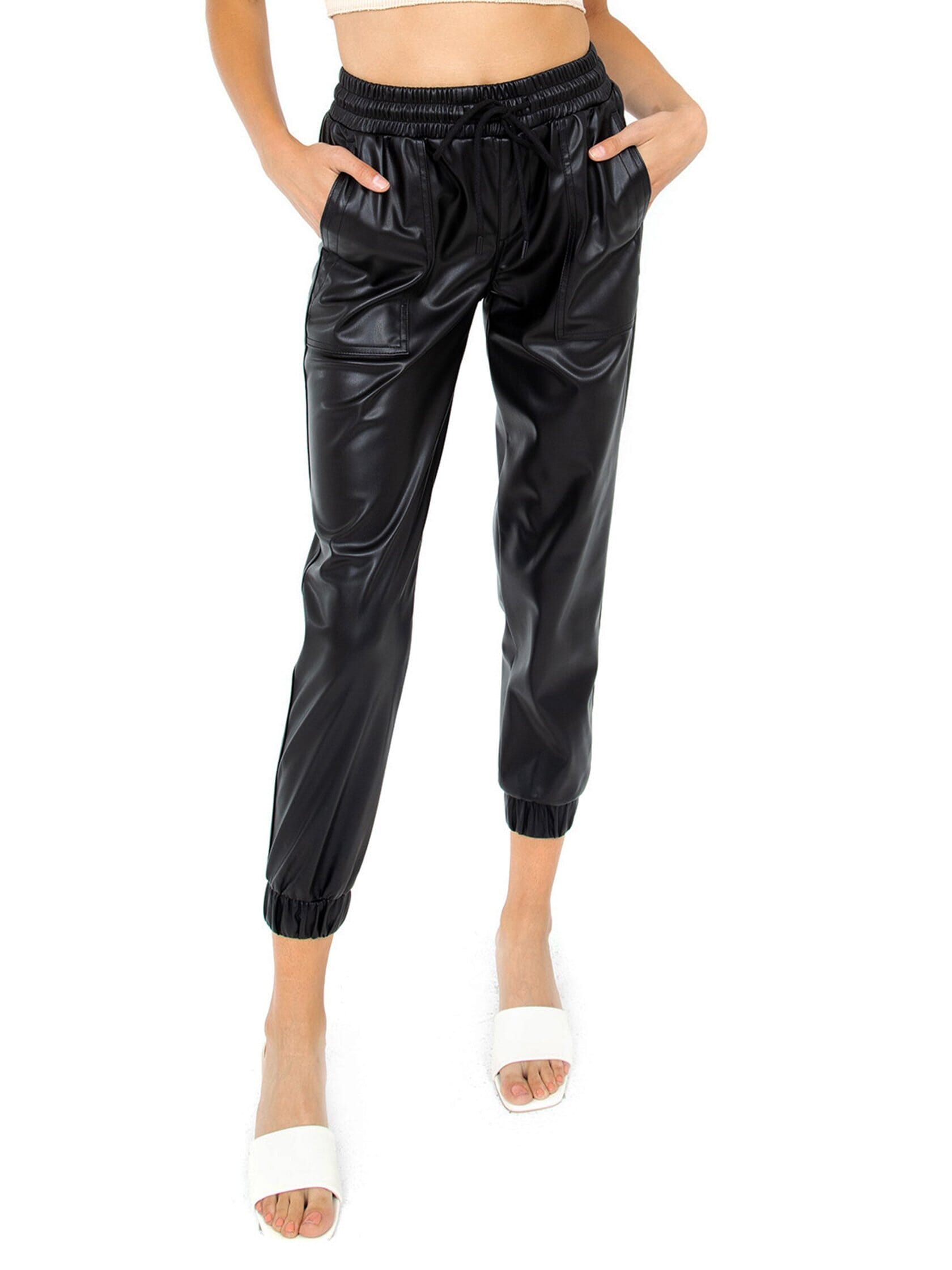 Blank NYC Leather Joggers Sale item