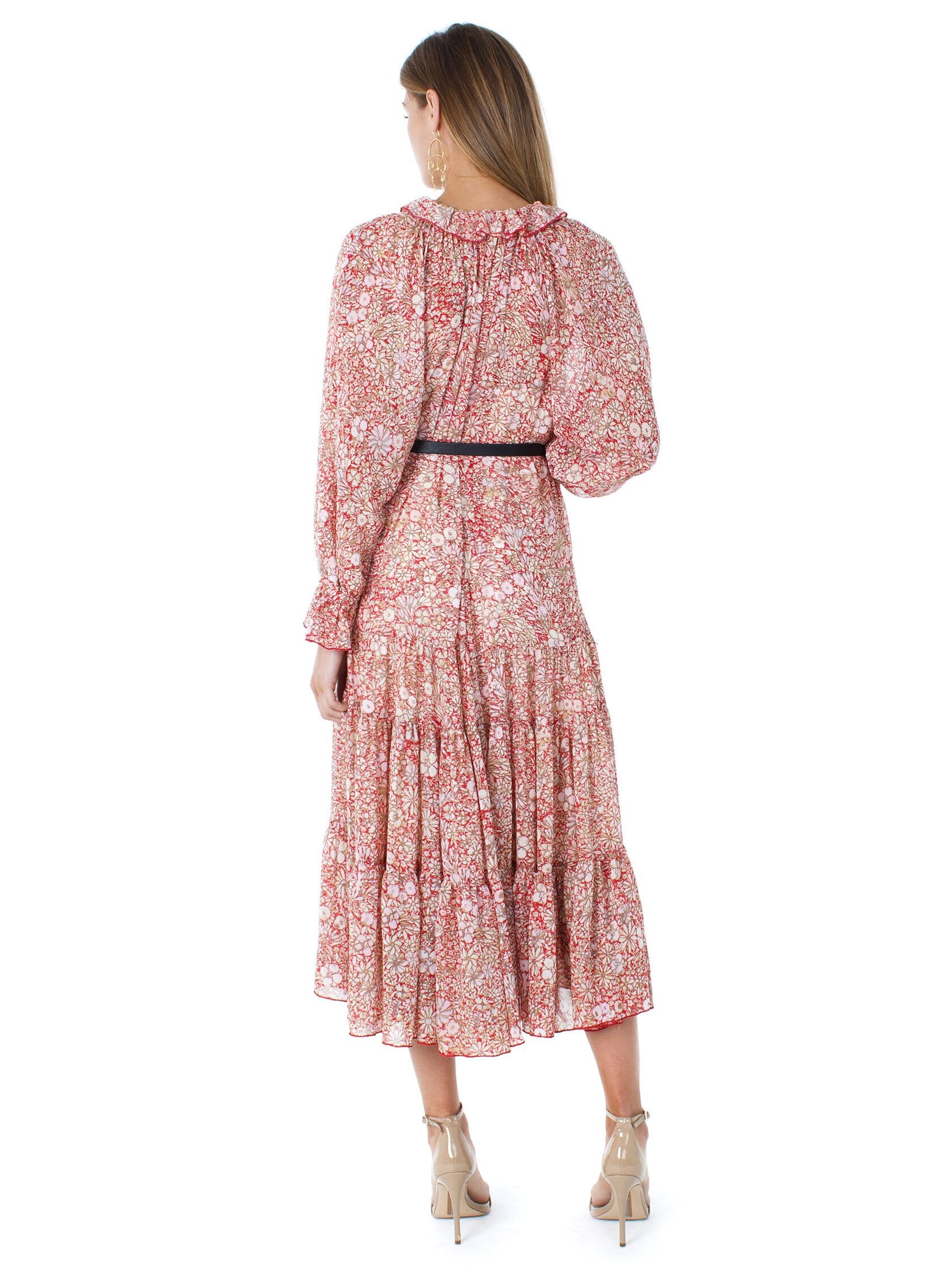 Free People Feeling Groovy Maxi Dress in Red Combo
