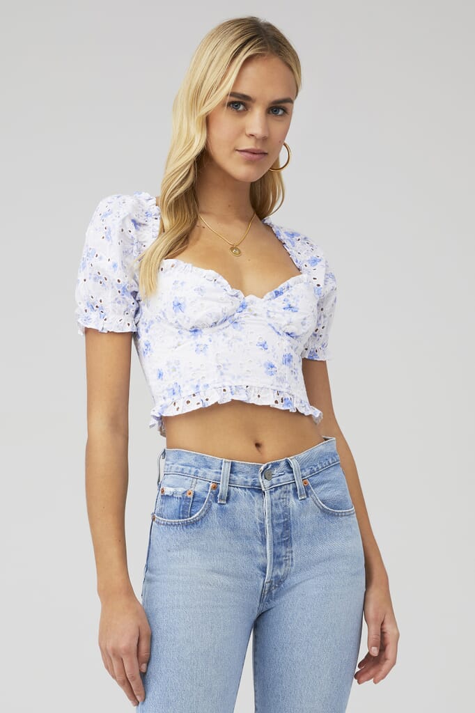 ASTR | Feronia Top in Blue Floral| FashionPass