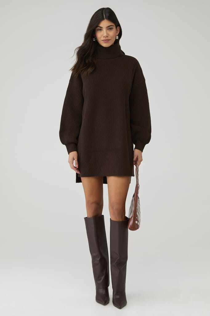sachin and babi light blue dress Brown Turtleneck Dress