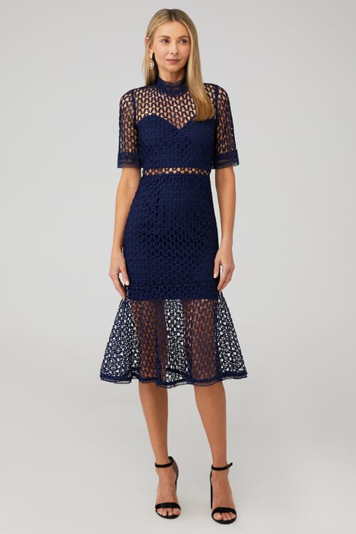 Bardot fiona store lace trumpet dress