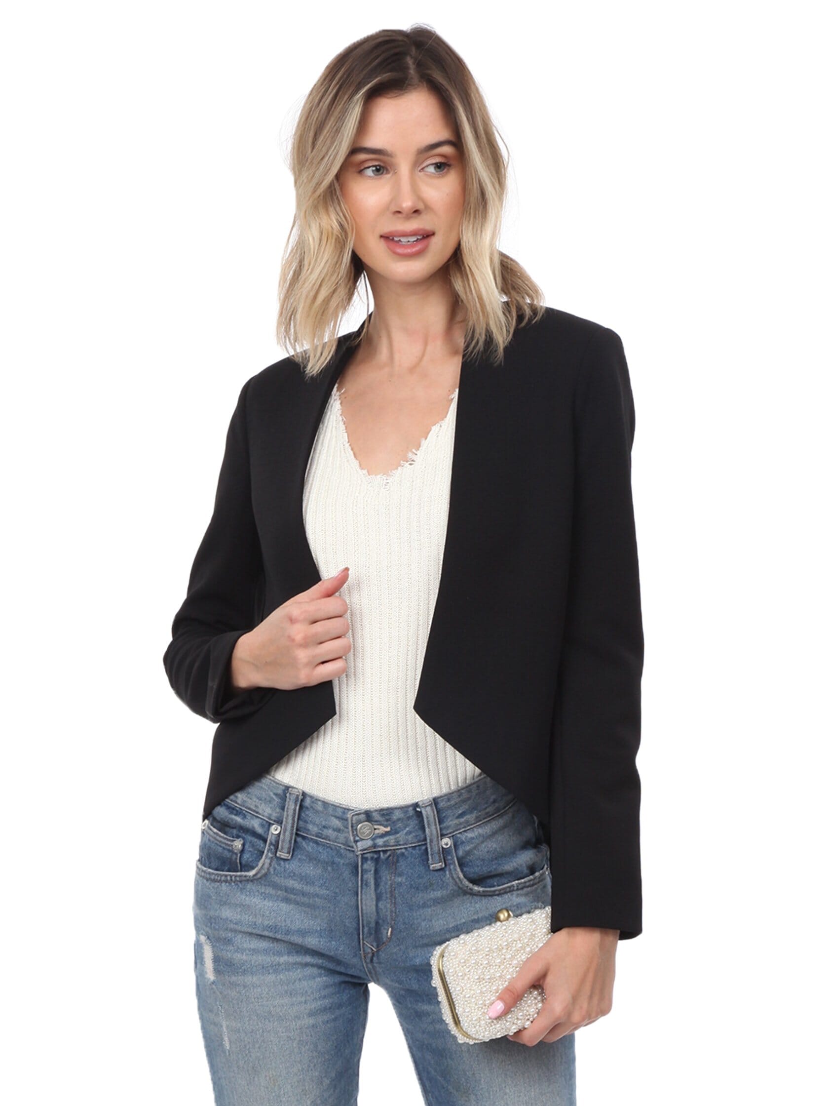 BLAQUE LABEL Fitted Sculpted Blazer in Black